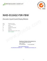 NHD-0116GZ-FSR-FBW Datasheet Cover