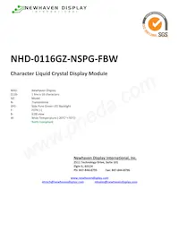 NHD-0116GZ-NSPG-FBW Datenblatt Cover