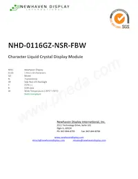 NHD-0116GZ-NSR-FBW Datasheet Cover