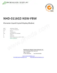 NHD-0116GZ-NSW-FBW Datenblatt Cover