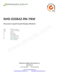 NHD-0208AZ-RN-YBW Datasheet Cover