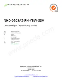 NHD-0208AZ-RN-YBW-33V Datasheet Cover
