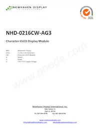 NHD-0216CW-AG3 Datasheet Cover