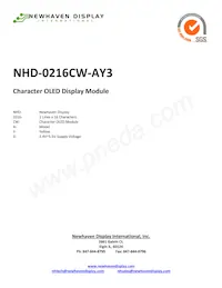 NHD-0216CW-AY3數據表 封面