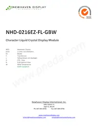 NHD-0216EZ-FL-GBW Datasheet Cover