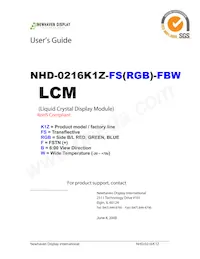 NHD-0216K1Z-FS(RGB)-FBW Datasheet Cover