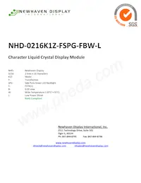 NHD-0216K1Z-FSPG-FBW-L Datenblatt Cover