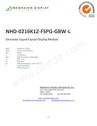 NHD-0216K1Z-FSPG-GBW-L Datenblatt Cover