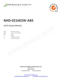 NHD-0216KZW-AB5 Datasheet Cover