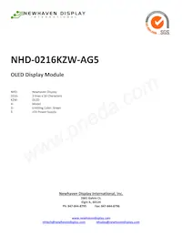 NHD-0216KZW-AG5 Datasheet Copertura