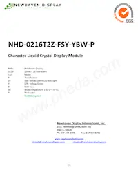 NHD-0216T2Z-FSY-YBW-P Datasheet Cover