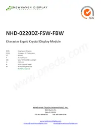 NHD-0220DZ-FSW-FBW Datasheet Cover