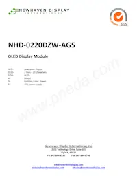 NHD-0220DZW-AG5 Datasheet Cover