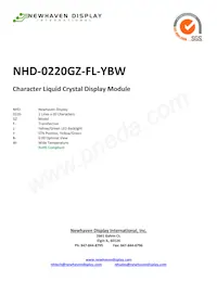 NHD-0220GZ-FL-YBW Datasheet Copertura