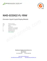 NHD-0220GZ-FL-YBW Datasheet Cover