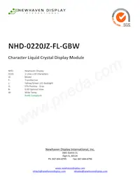 NHD-0220JZ-FL-GBW Datasheet Cover