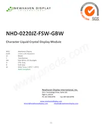 NHD-0220JZ-FSW-GBW Datasheet Cover