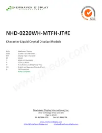 NHD-0220WH-MTFH-JT#E Datasheet Cover