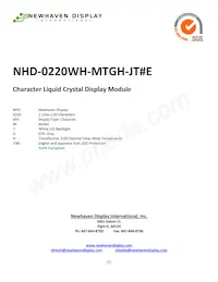 NHD-0220WH-MTGH-JT#E Datasheet Cover