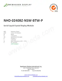 NHD-0240BZ-NSW-BTW-P Datasheet Cover