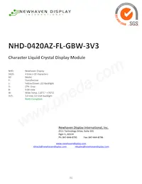 NHD-0420AZ-FL-GBW-3V Datenblatt Cover
