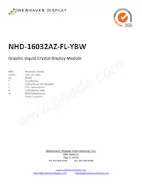 NHD-16032AZ-FL-YBW Datasheet Cover