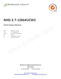 NHD-2.7-12864UCW3數據表 封面