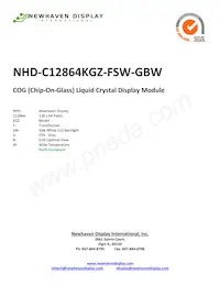 NHD-C12864KGZ-FSW-GBW數據表 封面