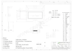 NHD-C12864WC-FSW-FBW-3V3 Datasheet Page 3