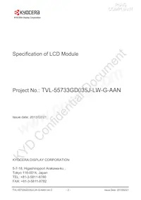 TVL-55733GD035J-LW-G-AAN Datasheet Page 2