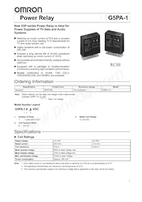 G5PA-1-WH DC24 BY OMZ數據表 封面