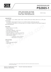 PS2865-1-F3-A Datasheet Cover
