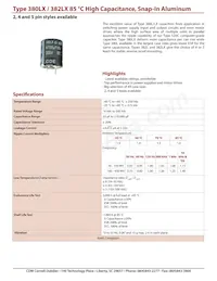 380LX181M450K012 Datasheet Copertura