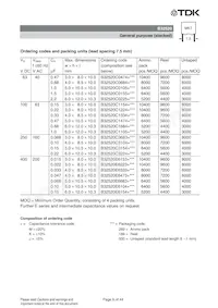 B32526R0227A000 Datasheet Pagina 9