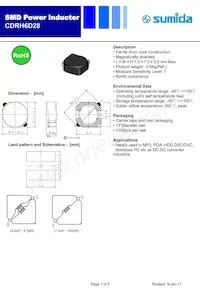 CDRH6D26NP-8R0NC Datasheet Cover