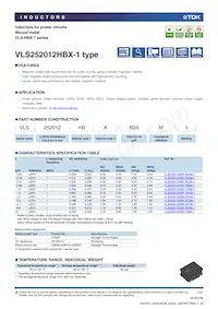 VLS252012HBX-1R5M-1數據表 封面