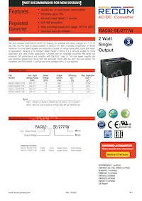 RAC02-3.3SE/277/W Datasheet Copertura