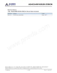 AS4C64M16D2B-25BCN Datasheet Copertura