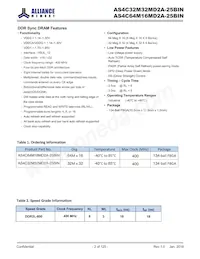 AS4C64M16MD2A-25BIN Datasheet Pagina 2