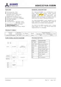AS6C3216A-55BIN Datenblatt Seite 2