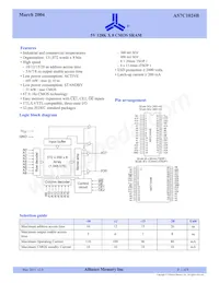 AS7C1024B-12TJIN Datasheet Pagina 2