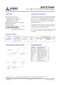 AS7C164A-15PIN數據表 頁面 2