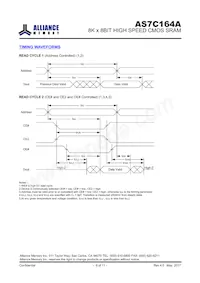 AS7C164A-15PIN數據表 頁面 6
