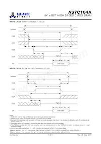 AS7C164A-15PIN數據表 頁面 7