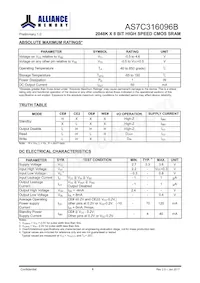 AS7C316096B-10BIN Datenblatt Seite 5