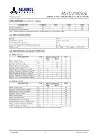 AS7C316096B-10BIN Datasheet Pagina 6