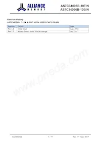 AS7C34096B-10BINTR Datenblatt Cover