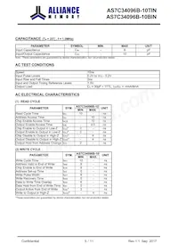 AS7C34096B-10BINTR Datasheet Page 5