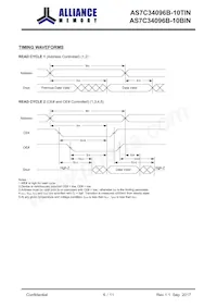 AS7C34096B-10BINTR Datasheet Page 6