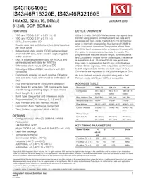 IS43R16320E-6BI Datasheet Copertura